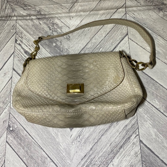 CHARTER CLUB FAUX SNAKE SKIN HANDBAGS COLOR BEIGE - Picture 1 of 9